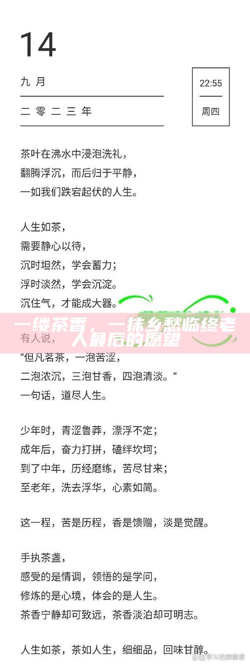 一缕茶香，一抹乡愁 临终老人最后的愿望